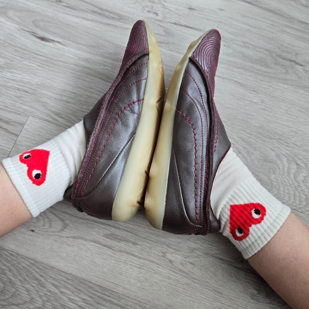 vintage Puma | boho burgundy leather sporty retro streetwear sneakers | WMS 9.5 - Picture 7 of 10